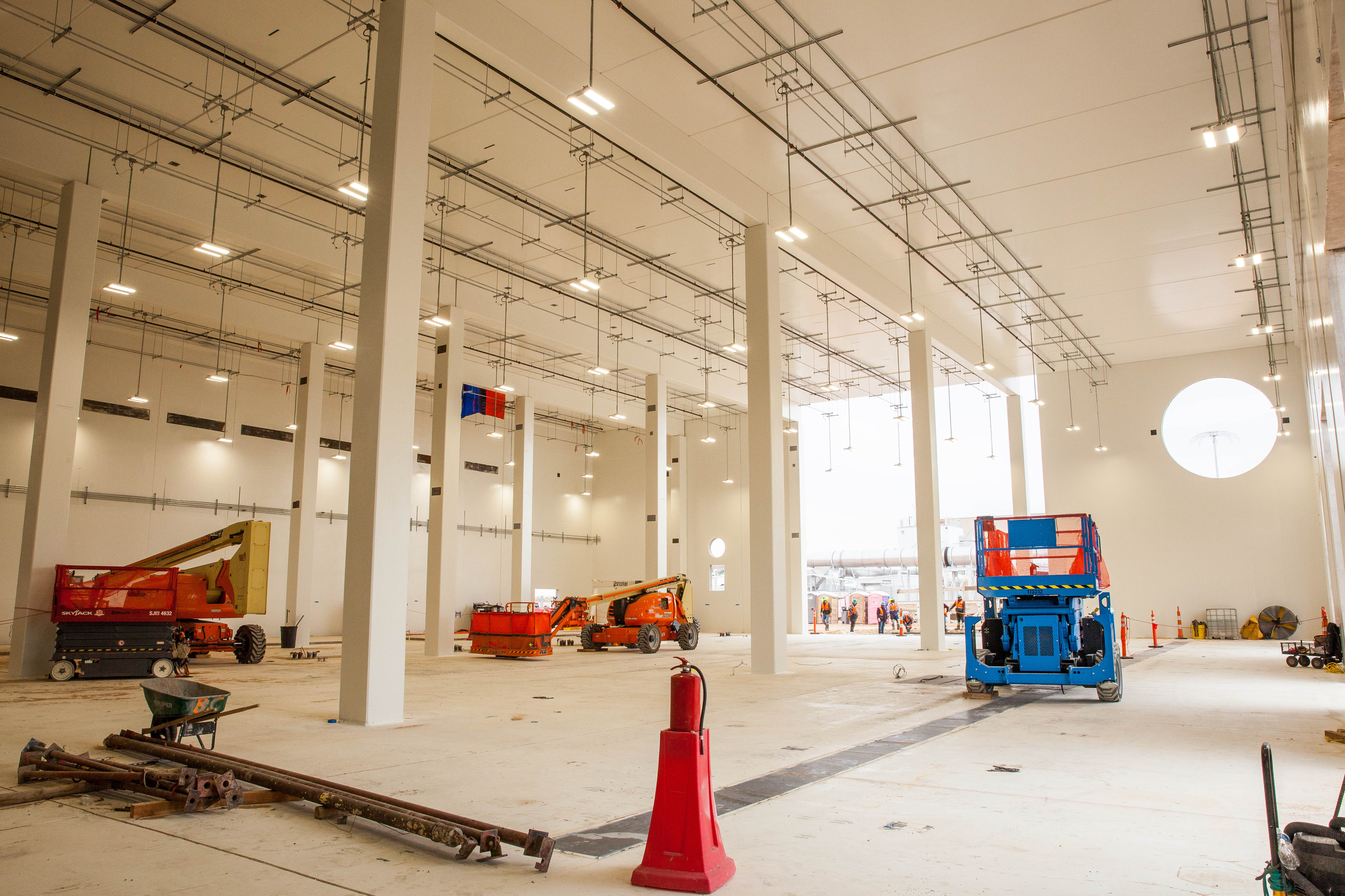 Interior work continues at the Safety Significant Confinement Ventilation System Salt Reduction Building